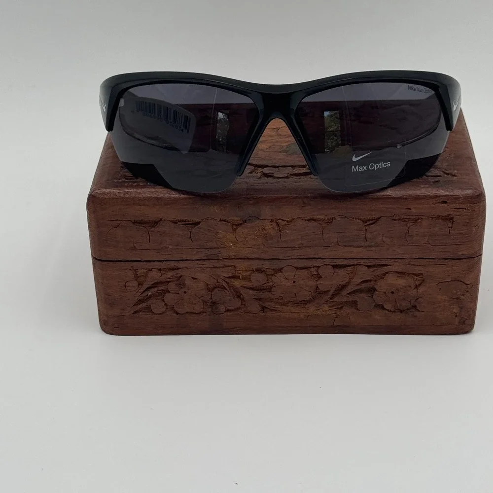 Nike Skylon Ace 69mm Semi-Rimless Sunglasses Black Gray NWT